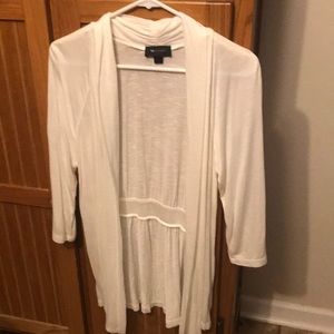 3/4 sleeve white cardigan